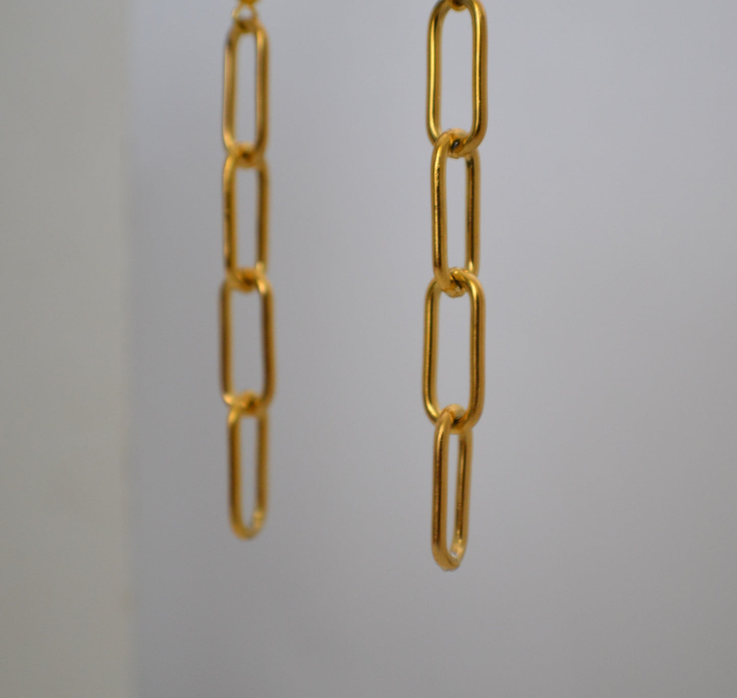 Gold Paper Clip Dangle Earrings