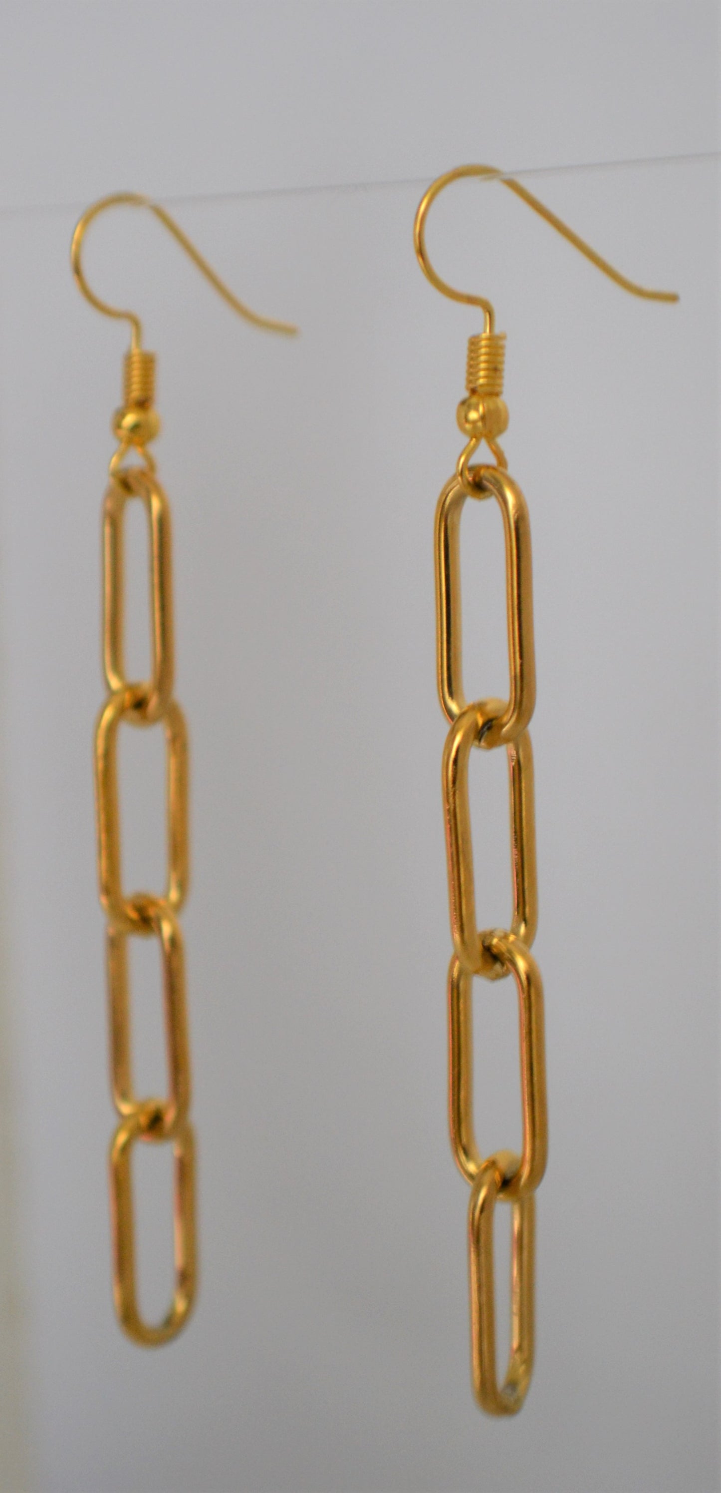 Gold Paper Clip Dangle Earrings