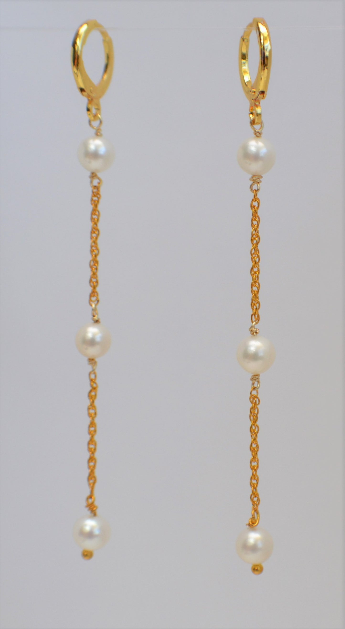 Delicate Pearl Dangle Earrings