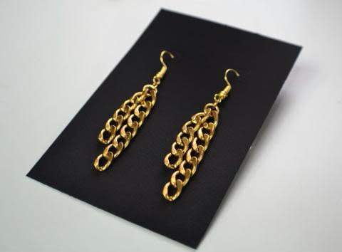 Curb Chain Drop Earrings